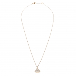 Pre Owned Bvlgari Divas' Dream Pavè Diamond 18K Rose Gold Pendant Necklace