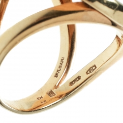 Bvlgari Bvlgari Mother of Pearl 18k Yellow Gold Circular Ring Size 53