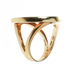 Bvlgari Bvlgari Mother of Pearl 18k Yellow Gold Circular Ring Size 53