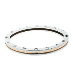 Bvlgari B.Zero1 Stainless Steel & 18K Yellow Gold Oval Bangle Bracelet