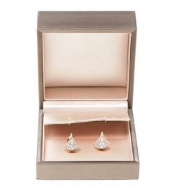 Pre Owned Bvlgari Divas' Dream Pave Diamonds 18k Rose Gold Stud Earrings
