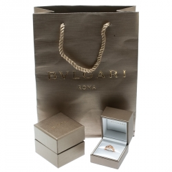 Pre Owned Bvlgari Bvlgari Pave Diamond 18k Rose Gold Ring Size 54