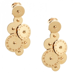 Pre Owned Bvlgari Cicladi 18k Yellow Gold Cluster Disc Drop Earrings