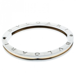 Bvlgari B.Zero1 Stainless Steel & 18K Yellow Gold Oval Bangle Bracelet