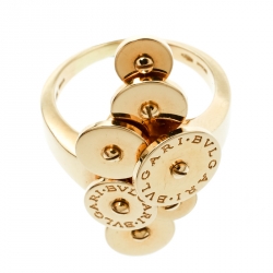Pre Owned Bvlgari Cicladi 7 Disc 18k Yellow Gold Ring Size 56
