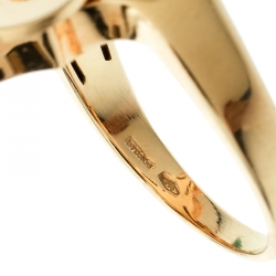 Pre Owned Bvlgari Cicladi 7 Disc 18k Yellow Gold Ring Size 56