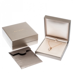 Pre Owned Bvlgari Serpenti Malachite Pave Diamonds 18k Rose Gold Pendant Necklace