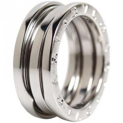 Pre Owned Bvlgari B.Zero1 3-Band 18K White Gold Ring Size 52