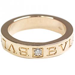 Bvlgari Bvlgari Diamond 18K Rose Gold Ring Size 48