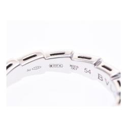 Bvlgari Serpenti 18K White Gold Wedding Band Ring Size 54