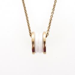 Pre Owned Bvlgari B.Zero1 Pink Gold and White Ceramic Pendant Necklace