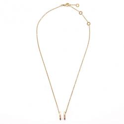 Pre Owned Bvlgari B.Zero1 Pink Gold and White Ceramic Pendant Necklace