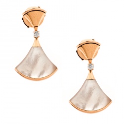 Bvlgari Divas' Dream Mother of Pearl Diamond 18k Rose Gold Drop Earrings