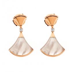 Bvlgari Divas' Dream Mother of Pearl Diamond 18k Rose Gold Drop Earrings