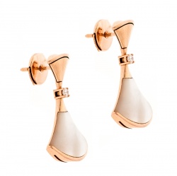 Bvlgari Divas' Dream Mother of Pearl Diamond 18k Rose Gold Drop Earrings