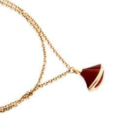 Pre Owned Bvlgari Divas's Dream Carnelian 18k Rose Gold Charm Bracelet