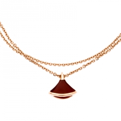 Pre Owned Bvlgari Divas's Dream Carnelian 18k Rose Gold Charm Bracelet