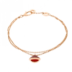 Pre Owned Bvlgari Divas's Dream Carnelian 18k Rose Gold Charm Bracelet