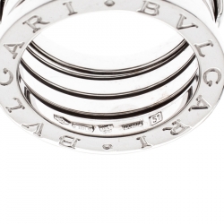 Pre Owned Bvlgari B.Zero1 4-Band 18k White Gold Band Ring Size 51