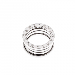 Pre Owned Bvlgari B.Zero1 4-Band 18k White Gold Band Ring Size 51