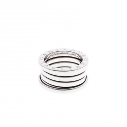 Pre Owned Bvlgari B.Zero1 4-Band 18k White Gold Band Ring Size 51