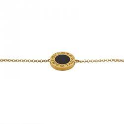 Pre Owned Bvlgari Bvlgari 18K Yellow Gold & Onyx Bracelet