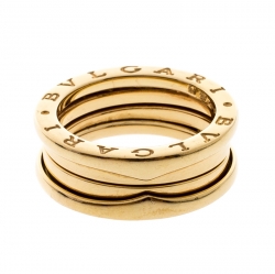 Bvlgari B.Zero1 3-Band 18k Yellow Gold Band Ring Size 54