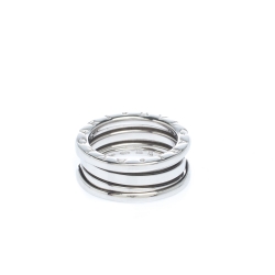 Pre Owned Bvlgari B.Zero1 3-Band 18k White Gold Ring Size 50