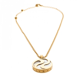 Bvlgari Optical Illusion Mother of Pearl 18k Yellow Gold Pendant Necklace