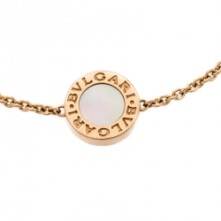 Bvlgari Carnelian Mother of Pearl  18K Rose Gold Round Bracelet SM