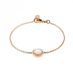 Bvlgari Carnelian Mother of Pearl  18K Rose Gold Round Bracelet SM