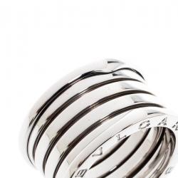 Pre Owned Bvlgari B.Zero1 18k White Gold  5-Band Ring Size 55