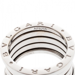 Pre Owned Bvlgari B.Zero1 18k White Gold  5-Band Ring Size 55