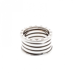 Pre Owned Bvlgari B.Zero1 18k White Gold  5-Band Ring Size 55