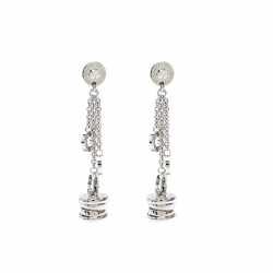 Bvlgari B.Zero1 Diamond 18k White Gold Long Dangle Earrings