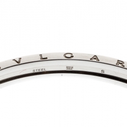 Bvlgari B.Zero1 Stainless Steel 18k Gold Narrow Open Cuff Bracelet