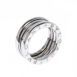 Pre Owned Bvlgari B.Zero1 3-Band 18k White Gold Ring Size 52