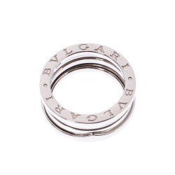 Pre Owned Bvlgari B.Zero1 3-Band 18k White Gold Ring Size 52
