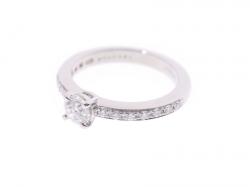 Pre Owned Bvlgari Glyph Solitaire Diamond Platinum Ring 48
