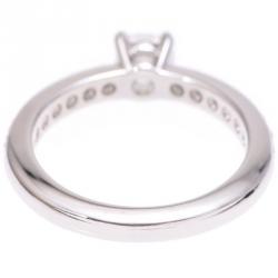 Pre Owned Bvlgari Glyph Solitaire Diamond Platinum Ring 48