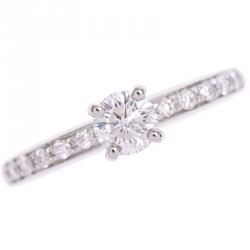 Pre Owned Bvlgari Glyph Solitaire Diamond Platinum Ring 48