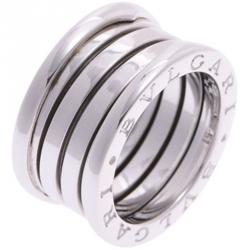 Bvlgari B.Zero1 4-Band 18k White Gold Band Ring Size 51
