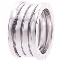Pre Owned Bvlgari B.Zero1 4-Band 18k White Gold Band Ring Size 51