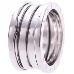 Bvlgari B.Zero1 4-Band 18k White Gold Band Ring Size 54
