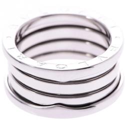Bvlgari B.Zero1 4-Band 18k White Gold Band Ring Size 54