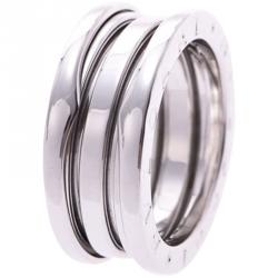 Pre Owned Bvlgari B.Zero1 3-Band 18k White Gold Band Ring Size 51