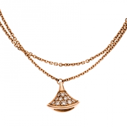 Pre Owned Bvlgari Divas' Dream Pavè Diamond 18k Rose Gold Charm Bracelet
