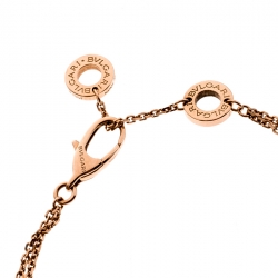 Pre Owned Bvlgari Divas' Dream Pavè Diamond 18k Rose Gold Charm Bracelet