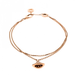 Pre Owned Bvlgari Divas' Dream Pavè Diamond 18k Rose Gold Charm Bracelet