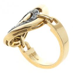 Pre Owned Bvlgari Cerchi 18 K Yellow Gold Ring Size 54.5